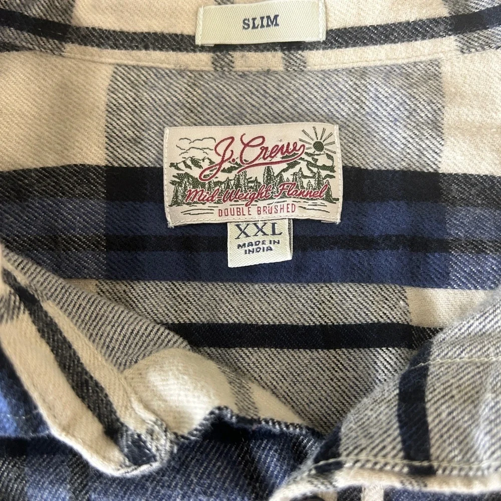 J.Crew Mid-Weight Flannel Double Brushed Shirt Slim Fit Men's Size XXL